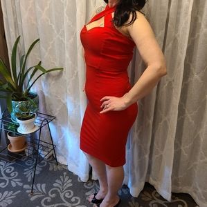 Rockabilly pinup bombshell wiggle dress